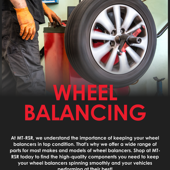 MT-RSR has parts for most makes and models of wheel balancers. Shop at MT-RSR today to keep your wheel balancers spinning smoothly!
