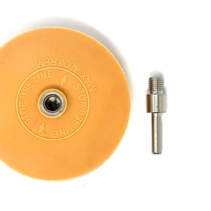Rueda borradora para remover adhesivos - Vástago de 1/4"