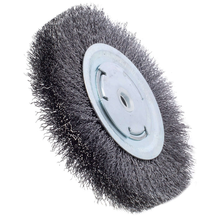 Crimped Straight Wire Wheel - 6" x 5/8" - 1/2" or 5/8" Arbor - 0.014" Wire