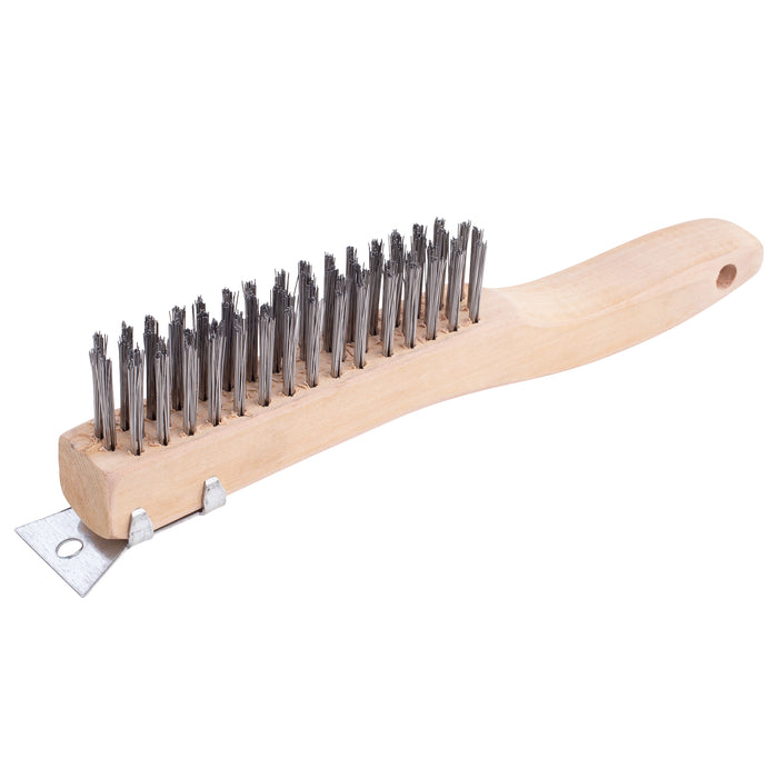 Wood Handled Brush w/ Scraper