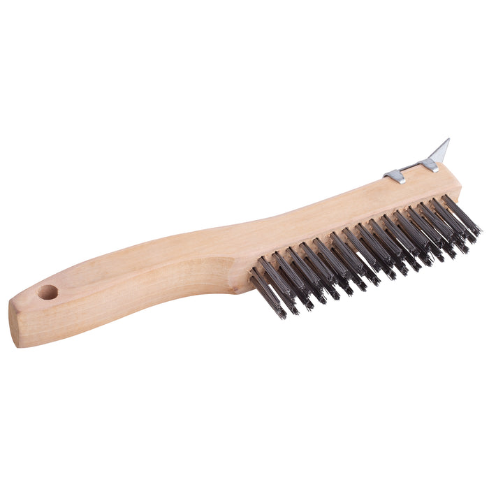 Wood Handled Brush w/ Scraper