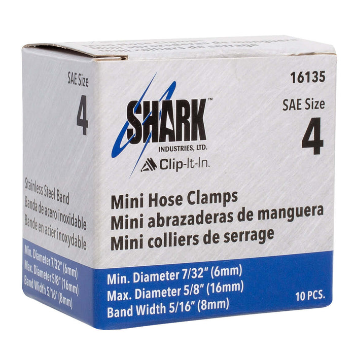 Hose Clamp - #4, Mini, Ventilated, Stainless - 10pk