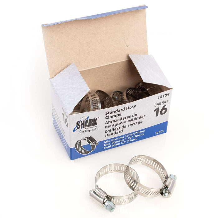 Hose Clamp - #16, Standard, Ventilated, Stainless - 10pk