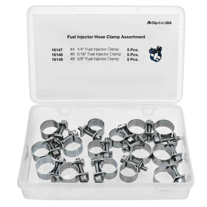Fuel Injector Hose Clamp Assortment - 15pc