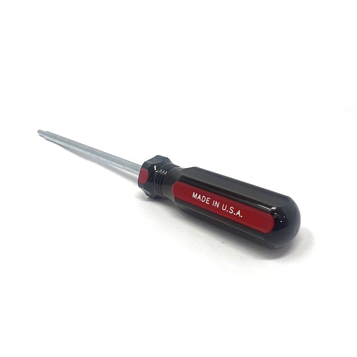 Destornillador para núcleo de válvula, fabricado en EE. UU., rojo/negro, largo