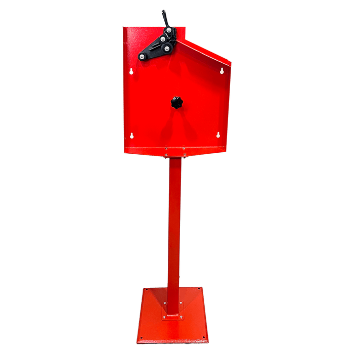 Dispensador de rollos de peso con ruedas de pie, rojo