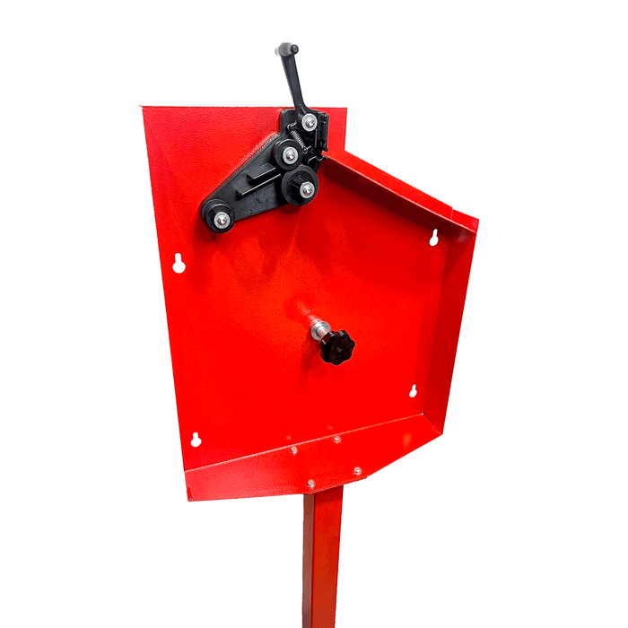 Dispensador de rollos de peso con ruedas de pie, rojo