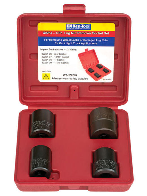 4 Pc Lug Nut Remover Impact Socket Set