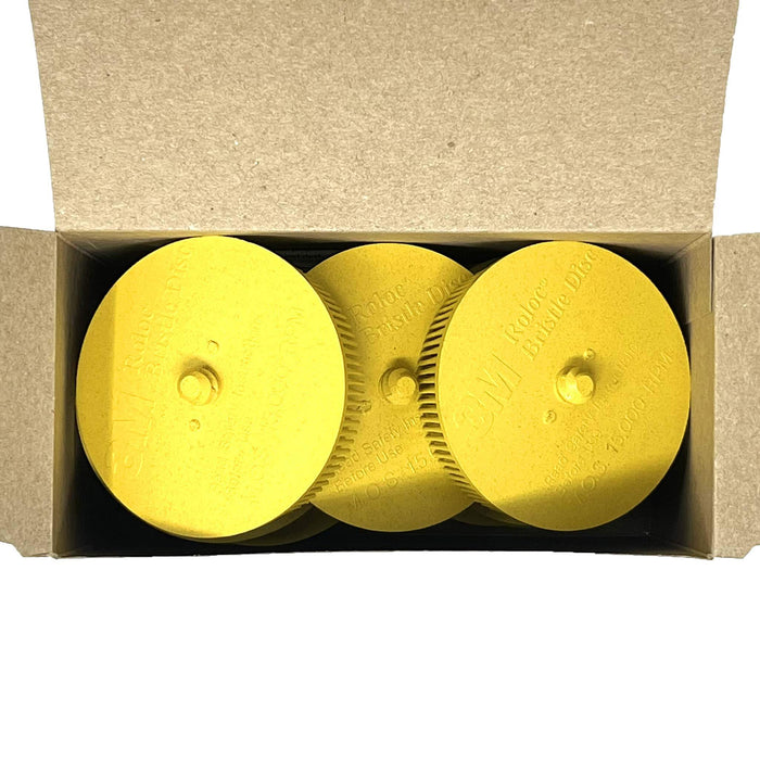 Scotch-Brite Roloc Bristle Disc 07527, 3 in x 5/8 Tapered Medium, 10/carton