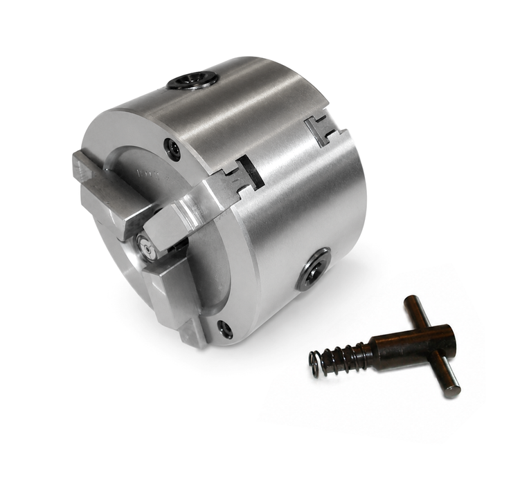 Brake Lathe 3‑Jaw Double Taper Chuck with Wrench
