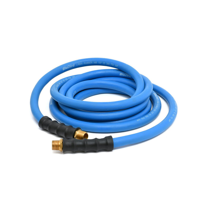 Manguera de aire Blu-Bird de 1/2 pulg. x 25 pies, 2 conectores NPT macho de 1/2 pulg. con reductores de 3/8 pulg.