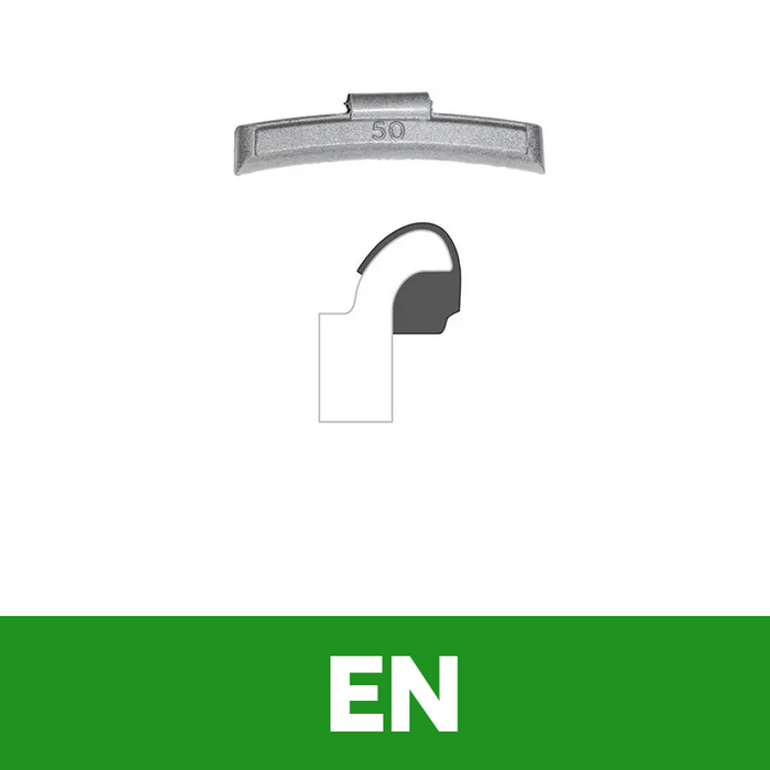 Zinc Clip-On Wheel Weights - EN Profile - 60 g