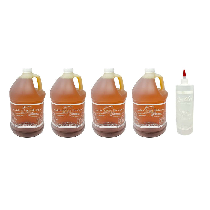 Lubricante para neumáticos Gaither Super Slick'em - 4 galones con aplicador