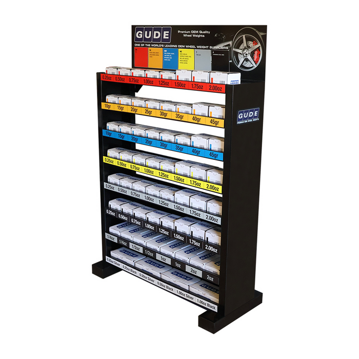 8 Shelf Standing Rack for Clip-on Wheel Weights