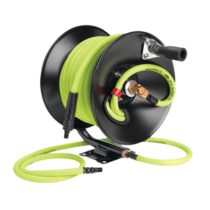 Manual Air Hose Reel, Fixed, Heavy-Duty, 3/8" x 50'