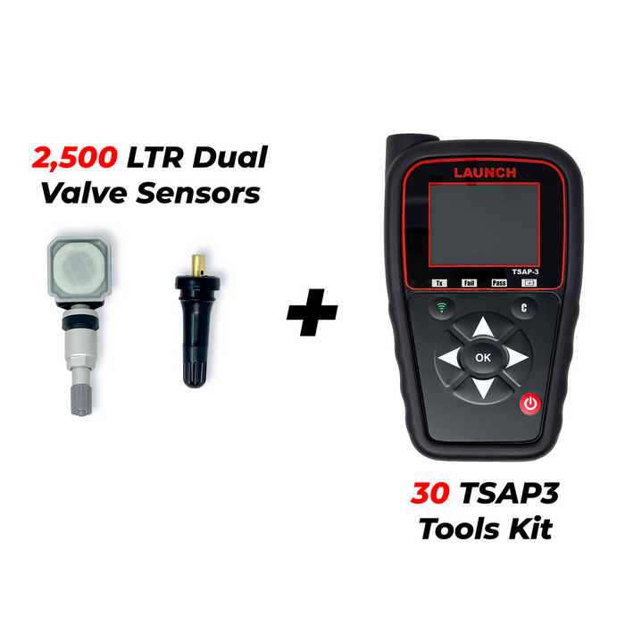 Launch Tech (2,500) LTR Dual Valve Sensors w/ (30) TSAp3 Tools Kit