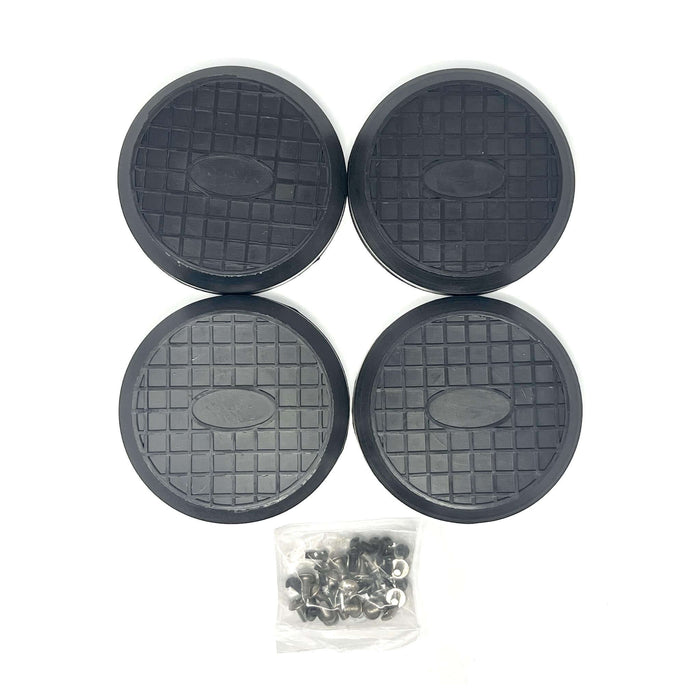 Almohadillas de goma giratorias redondas deslizables estilo gofre con tornillos, paquete de 4
