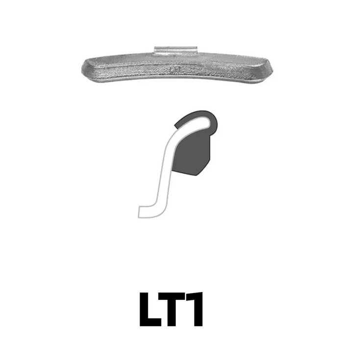 Zinc Clip-On Wheel Weights - LT1 Profile - 1 oz - Heavy Duty