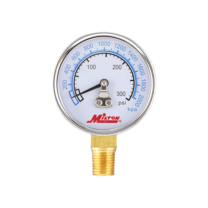 Dial Gauge, High Pressure - 1/4" NPT - Btm. Mount - 300 PSI