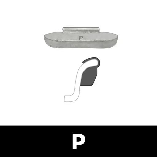 Clip-On WW - P Profile 0.50 oz, Box of 50 - Lead "Black" Uncoated