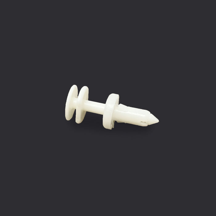 Clip de retención de puerta de nailon blanco - Orificio de 1/4" y vástago de 11/16" (paquete de 50)