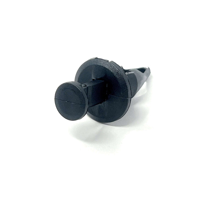 Rejilla de parachoques delantero de nailon negro - Orificio de 9,5 mm, brida de 18 mm, vástago de 23 mm (paquete de 25)