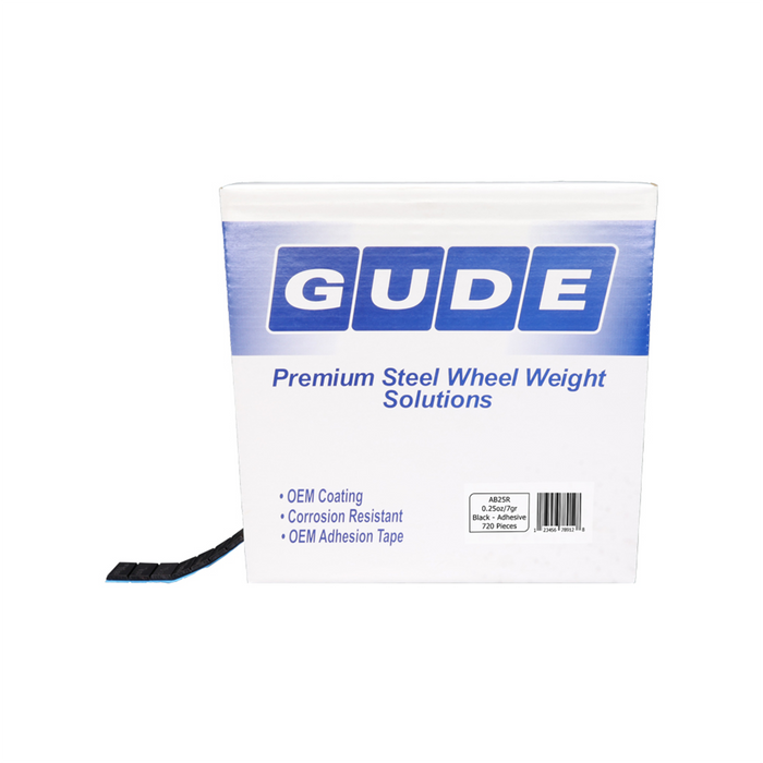 Adhesive Wheel Weight Roll, 1/4 oz, 720 Pc, Black OEM Coating