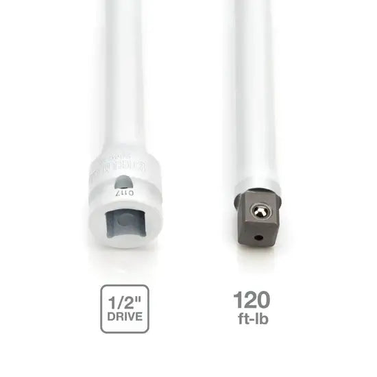 Extensión de torque de 120 ft-lb con accionamiento de 1/2 pulgada de acero blanco