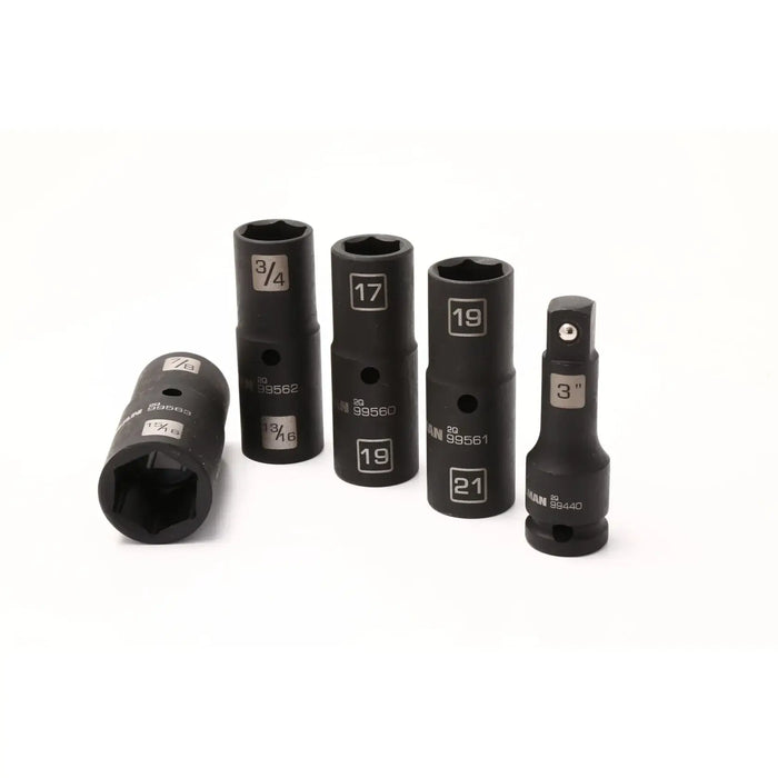 Juego de 5 vasos giratorios de 1/2" con accionamiento