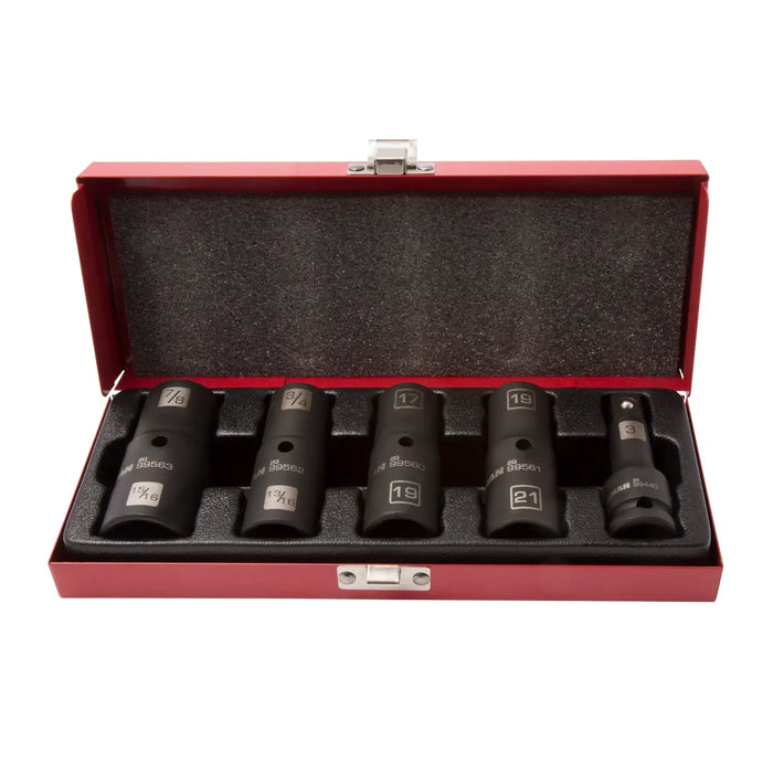 Juego de 5 vasos giratorios de 1/2" con accionamiento