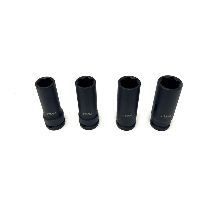 1/2in DR. 4 Piece Flank Bite Damaged Nut Removal Socket Set