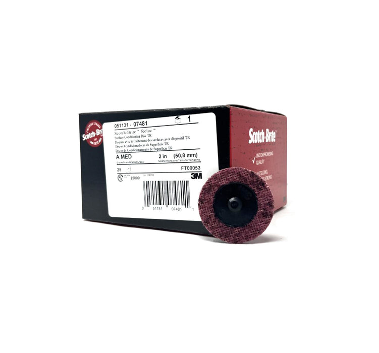 Scotch Brite Roloc 07481 Surface Conditioning Disc   Maroon   Medium   2in   TP   25 per box