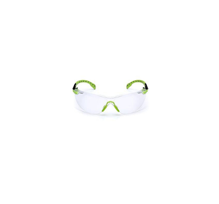 3M Solus 1000 Series Protective Eyewear, Clear Poly Antifog Lens, Green/Black Frame