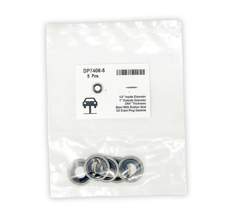 Steel Oil Drain Plug Gaskets   1/2" ID 1" OD 3/64" Thick (Pack of 5)