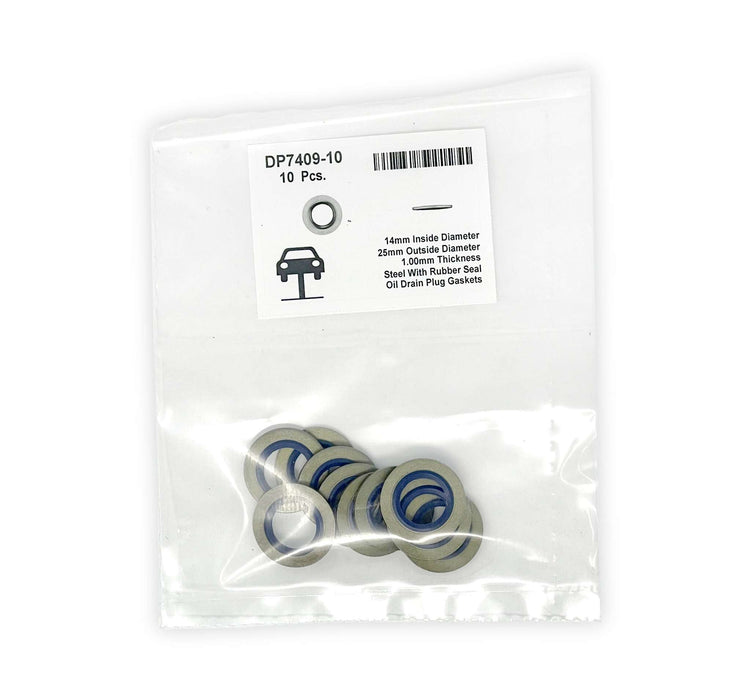 Steel Oil Drain Plug Gaskets   14mm ID 25mm OD 1mm Thick (Pack of 10)