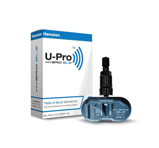 Hybrid BLE Tesla Bluetooth Sensor with Black Clamp in Valve