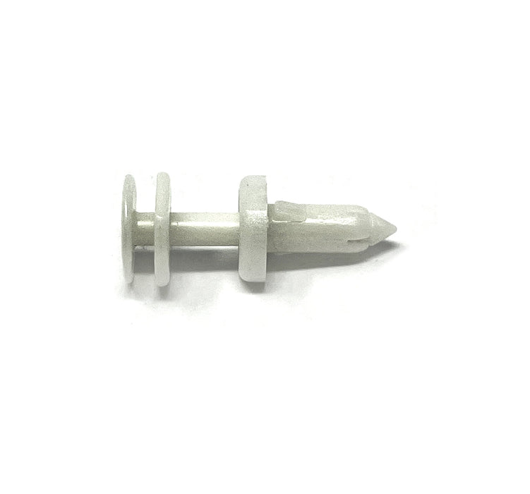White Nylon Door Push Ret   1/4" Hole Size 11/16" Stem Length (Pack of 50)